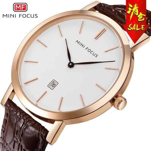 fashion watches /mini focus simple men's japanese movement calendar waterproof leather strap quartz 0108g, Slivery;brown
fashion watches /mini focus simple men's japanese movement calendar waterproof leather strap quartz 0108g, Slivery;brown