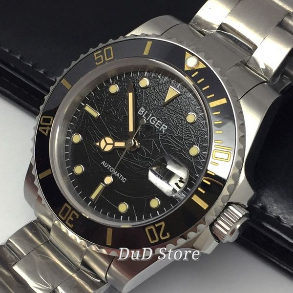 bliger 40mm leisure use fashion clock rust-steel case sapphire glass date ceramic bezel lighting automatic mens watch, Slivery;brown
bliger 40mm leisure use fashion clock rust-steel case sapphire glass date ceramic bezel lighting automatic mens watch, Slivery;brown