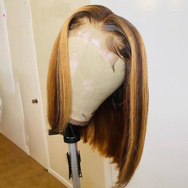 remy highlight ombre brown color blunt cut short bob straight t part 13x4/6 lace front human hair wig for women with baby wigs1, Black;brown
remy highlight ombre brown color blunt cut short bob straight t part 13x4/6 lace front human hair wig for women with baby wigs1, Black;brown