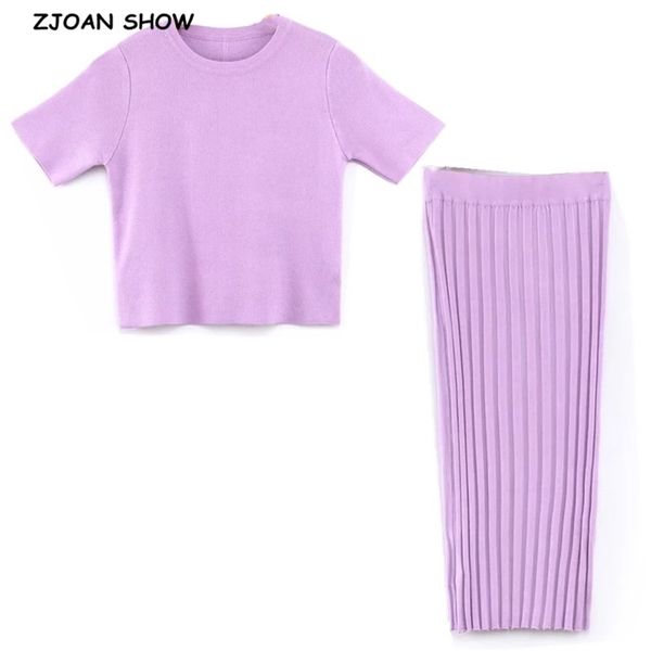 summer knitting short sleeve t-shirt women package hips long skirt crop pullover tee 2 pieces set 210429, White
summer knitting short sleeve t-shirt women package hips long skirt crop pullover tee 2 pieces set 210429, White