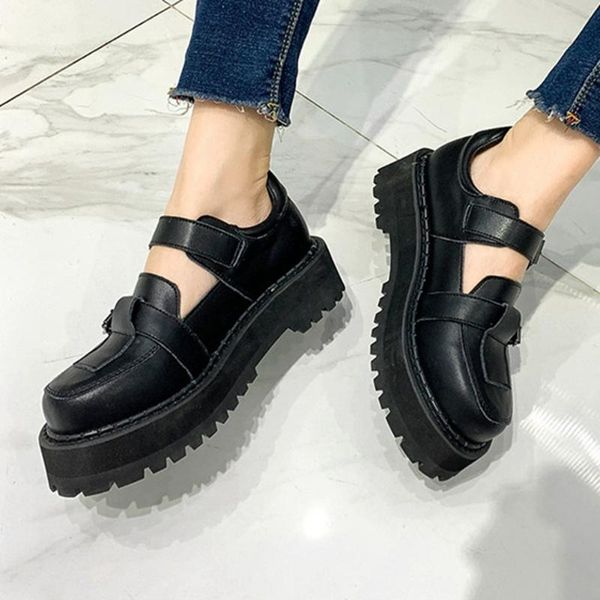 dress shoes genuine leather female chunky platform buckle punk spring women pumps round head cool luxury gothic vintage, Black
dress shoes genuine leather female chunky platform buckle punk spring women pumps round head cool luxury gothic vintage, Black