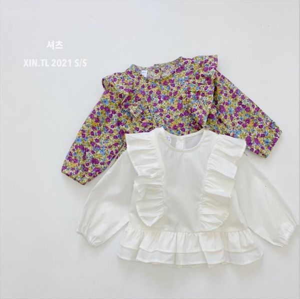 spring autumn girls blouse baby shirt kids children fashion clothes ins layered ruffle ruched floral white 1 to 6, White;black
spring autumn girls blouse baby shirt kids children fashion clothes ins layered ruffle ruched floral white 1 to 6, White;black