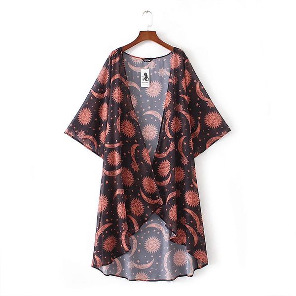 brand kimono cardigan vintage women shirts sun moon print chiffon loose shawl long female shirt cover up blouse, White
brand kimono cardigan vintage women shirts sun moon print chiffon loose shawl long female shirt cover up blouse, White