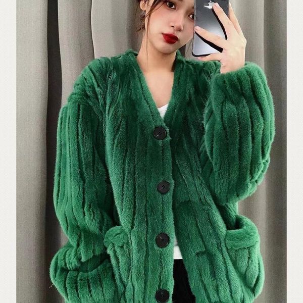 women's fur & faux women mink coats natural plus size overcoat 2021 winter loose thick and warm h107, Black
women's fur & faux women mink coats natural plus size overcoat 2021 winter loose thick and warm h107, Black