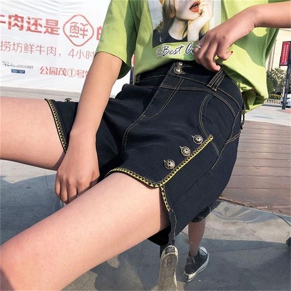 women's shorts 2021 spring summer high waist harem denim wear black thin, White;black
women's shorts 2021 spring summer high waist harem denim wear black thin, White;black