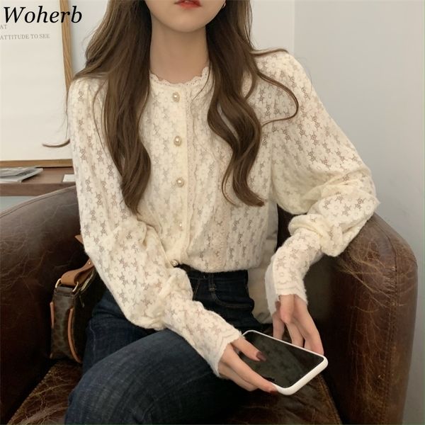 spring summer blusas korean fashion lace shirt womens blouse solid long puff sleeve all match clothes chic 210422, White
spring summer blusas korean fashion lace shirt womens blouse solid long puff sleeve all match clothes chic 210422, White