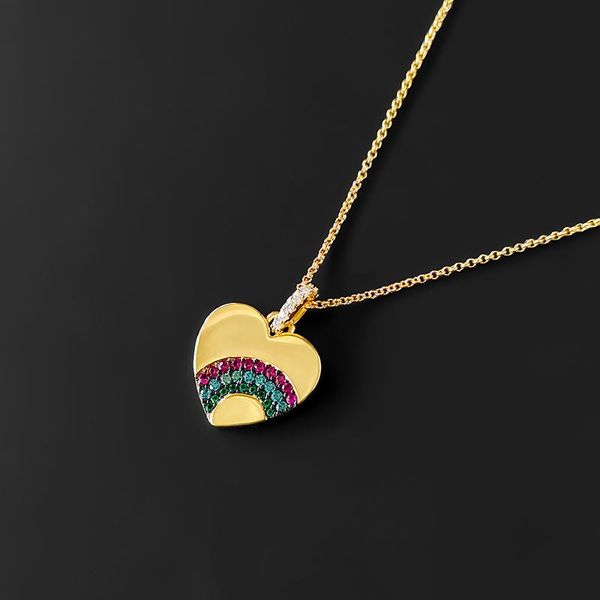 chains pinsapm july monaco jewelry heart-shaped rainbow necklace colored zircon original fashion gift, Silver
chains pinsapm july monaco jewelry heart-shaped rainbow necklace colored zircon original fashion gift, Silver
