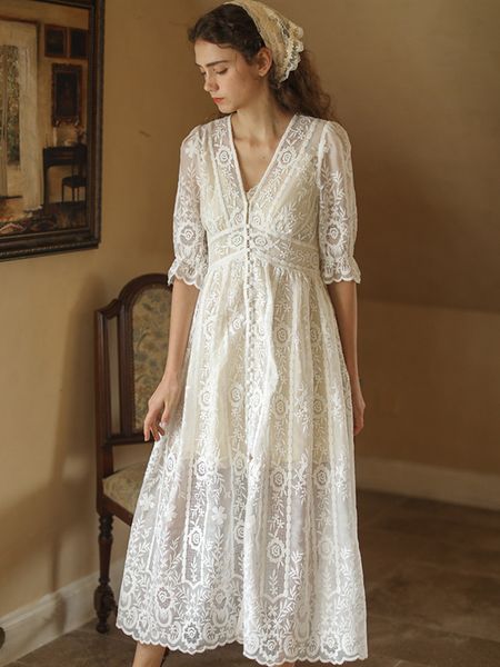 casual dresses for women spring summer vintage elegant slim v-neck luxury embroidery lace dress korean fashion white shirt whfl, Black;gray
casual dresses for women spring summer vintage elegant slim v-neck luxury embroidery lace dress korean fashion white shirt whfl, Black;gray