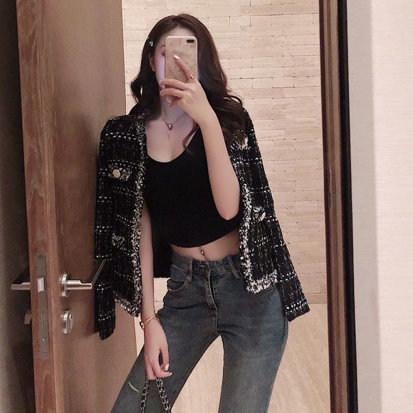 women's jackets slim plaids jacket women autumn spring short outerwear shiny lurex elegant chic vintage outwear coat clothing, Black;brown
women's jackets slim plaids jacket women autumn spring short outerwear shiny lurex elegant chic vintage outwear coat clothing, Black;brown