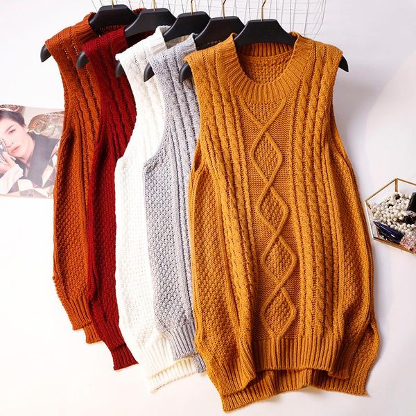 women's sweaters women knitted vest coat autumn winter loose sweater waistcoat students girls sleeveless jacket female long 1518, White;black
women's sweaters women knitted vest coat autumn winter loose sweater waistcoat students girls sleeveless jacket female long 1518, White;black