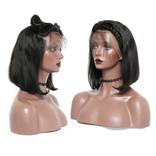 13x4 pre plucked short bob lace front wigs with baby hair bleached knots transparent peruvian virgin human hair wig for black women, Black;brown
13x4 pre plucked short bob lace front wigs with baby hair bleached knots transparent peruvian virgin human hair wig for black women, Black;brown