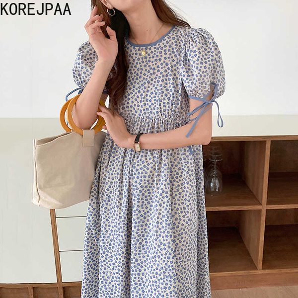 korejpaa women dress summer korean chic gentle elegant print o neck bag ruffled high waist tie with bow floral vestido 210526, Black;gray
korejpaa women dress summer korean chic gentle elegant print o neck bag ruffled high waist tie with bow floral vestido 210526, Black;gray