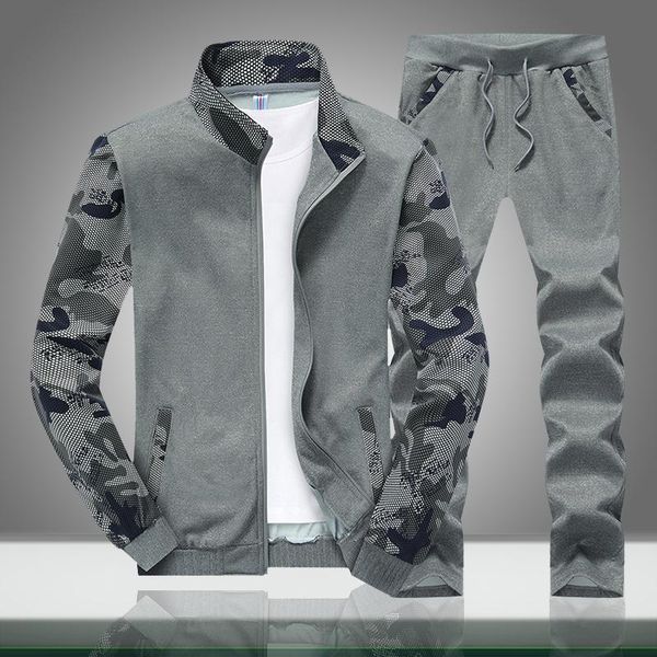 men's tracksuits zity autumn men sets camouflage male causal slim fit stand collar camo tracksuit jacket +pants 2pc sportswear sweat, Gray
men's tracksuits zity autumn men sets camouflage male causal slim fit stand collar camo tracksuit jacket +pants 2pc sportswear sweat, Gray