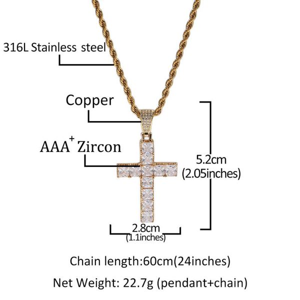 pendant necklaces square zircon cross couple accessories hip hop jewelry copper ins personality men and women necklace wholesale, Silver
pendant necklaces square zircon cross couple accessories hip hop jewelry copper ins personality men and women necklace wholesale, Silver