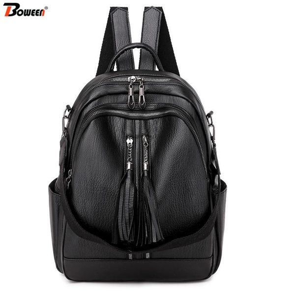outdoor bags soft pu leather backpack women girls small black tassel double zipper back pack female bagpack for teenage 2021
outdoor bags soft pu leather backpack women girls small black tassel double zipper back pack female bagpack for teenage 2021