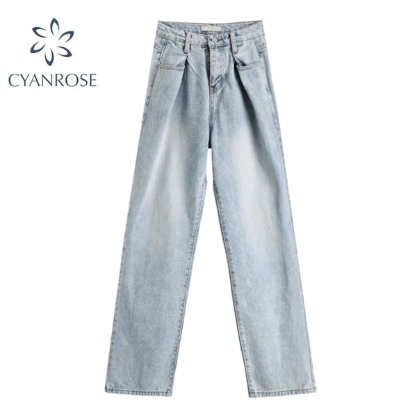 women's blue denim pants summer streetwear baggy retro y2k wide leg wrinkled deisgn high waist washed bf jeans trousers 210515
women's blue denim pants summer streetwear baggy retro y2k wide leg wrinkled deisgn high waist washed bf jeans trousers 210515