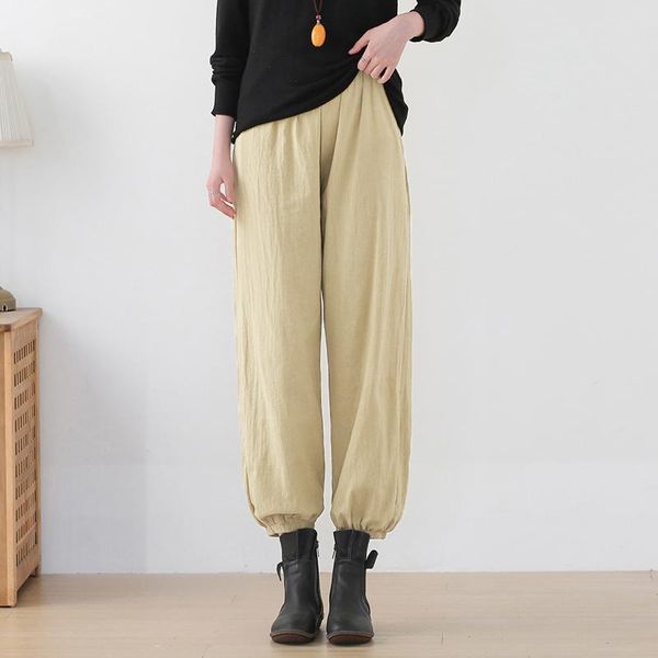 women's pants & capris est korean cotton linen women elegant trousers lady formal plus size elastic design, Black;white
women's pants & capris est korean cotton linen women elegant trousers lady formal plus size elastic design, Black;white