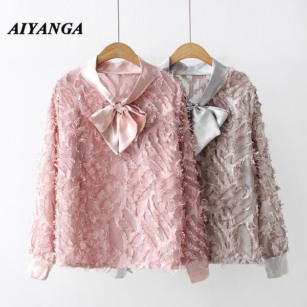 women's blouses & shirts 2021 long-sleeved chiffon shirt women bow tie autumn and spring korean style feather patchwork tassel blouse, White
women's blouses & shirts 2021 long-sleeved chiffon shirt women bow tie autumn and spring korean style feather patchwork tassel blouse, White