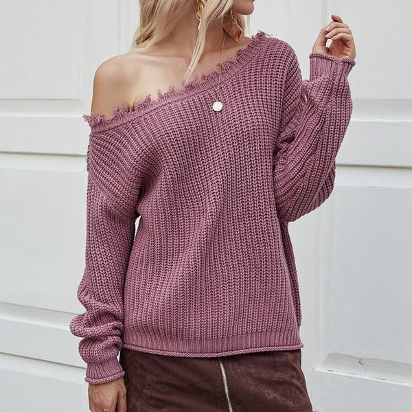 women's sweaters fall/winter off-the-shoulder sweater collar burr design pullover purple pink l size, White;black
women's sweaters fall/winter off-the-shoulder sweater collar burr design pullover purple pink l size, White;black