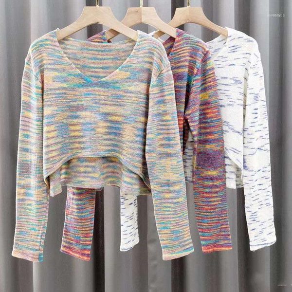 lucyever causal pullover sweater fashion rainbow striped knitted crop autumn long sleeve o neck full soft loose jumper 20211, White;black
lucyever causal pullover sweater fashion rainbow striped knitted crop autumn long sleeve o neck full soft loose jumper 20211, White;black