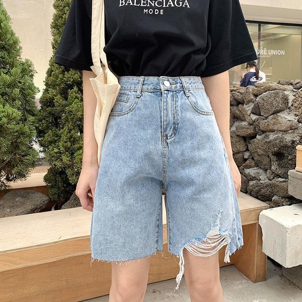 women's jeans wanyucl hole high-waist denim shorts women 2021 summer loose and thin wild straight wide-leg five-point pants, Blue
women's jeans wanyucl hole high-waist denim shorts women 2021 summer loose and thin wild straight wide-leg five-point pants, Blue