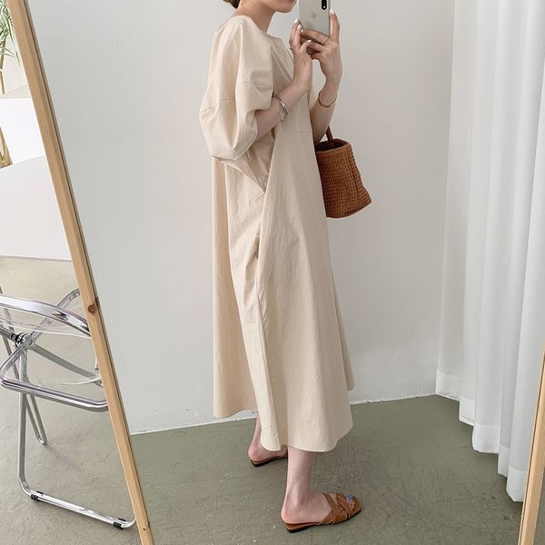 woman dress summer casual plus size cotton clothes 2021 korean fashion new loose style solid o neck short sleeve dress, Black;gray
woman dress summer casual plus size cotton clothes 2021 korean fashion new loose style solid o neck short sleeve dress, Black;gray