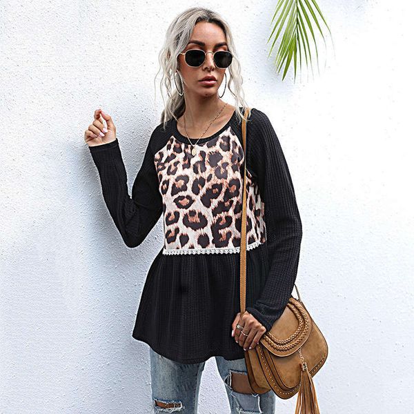 stitching dresses casual leopard medium length t-shirt for women's autumn slim and versatile bottoming shirt, Black;gray
stitching dresses casual leopard medium length t-shirt for women's autumn slim and versatile bottoming shirt, Black;gray