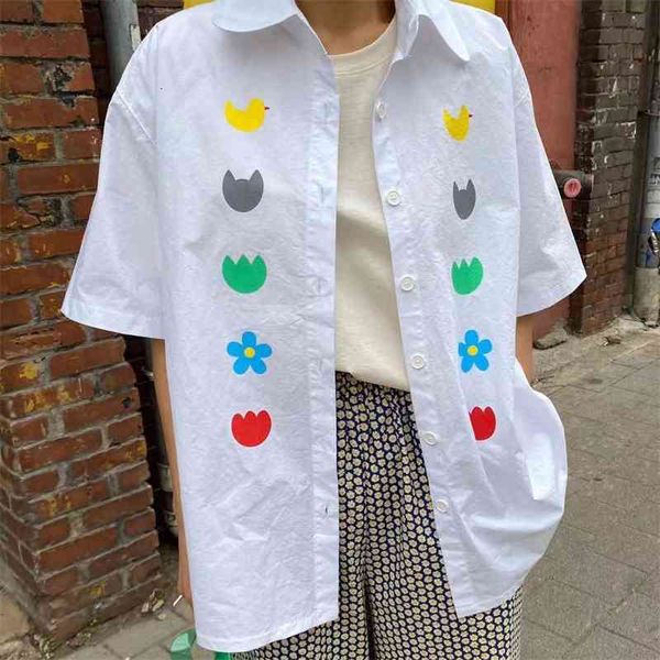 women's blouses & shirts all match printing cotton loose-fitting outwear femme streetwear office lady prom chic stylish casual, White
women's blouses & shirts all match printing cotton loose-fitting outwear femme streetwear office lady prom chic stylish casual, White