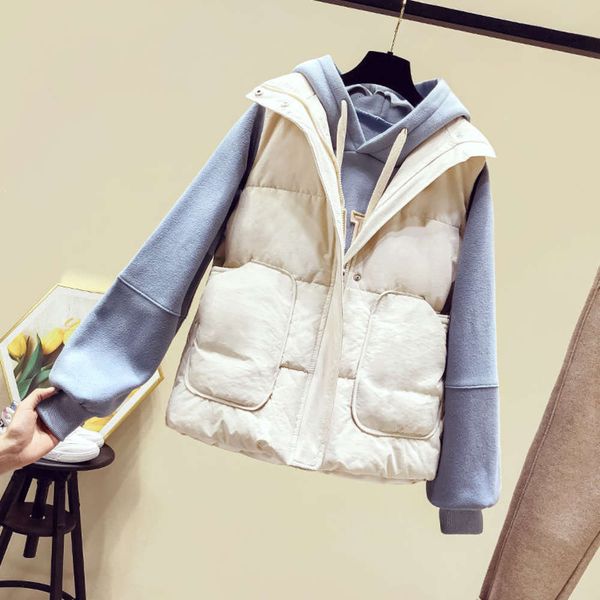 autumn winter women's waistcoat, cotton vest, short down waistband jacket, White 
autumn winter women's waistcoat, cotton vest, short down waistband jacket, White
