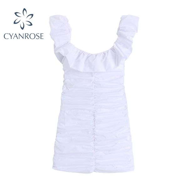 ruffle spliced design white mini dress sleeveless elegant egirl clubwear dresses streetwear draped summer tide ladies 210430, Black;gray
ruffle spliced design white mini dress sleeveless elegant egirl clubwear dresses streetwear draped summer tide ladies 210430, Black;gray