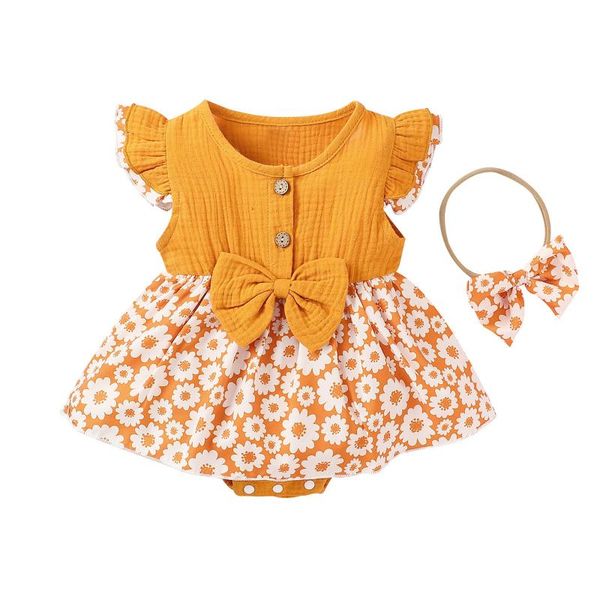 girl's dresses summer kids girl born infant baby girls cotton linen bow floral romper dress bodysuit vestidos 2021, Red;yellow
girl's dresses summer kids girl born infant baby girls cotton linen bow floral romper dress bodysuit vestidos 2021, Red;yellow