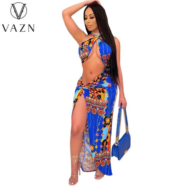 european and american women's dress with irregular slit hanging neck, print midriff showing casual dresses, Black;gray
european and american women's dress with irregular slit hanging neck, print midriff showing casual dresses, Black;gray
