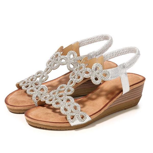 dress shoes lihuamao bohemia women wedges sandals retro crystal decoration elastic band slip on comfortable beach party, Black
dress shoes lihuamao bohemia women wedges sandals retro crystal decoration elastic band slip on comfortable beach party, Black