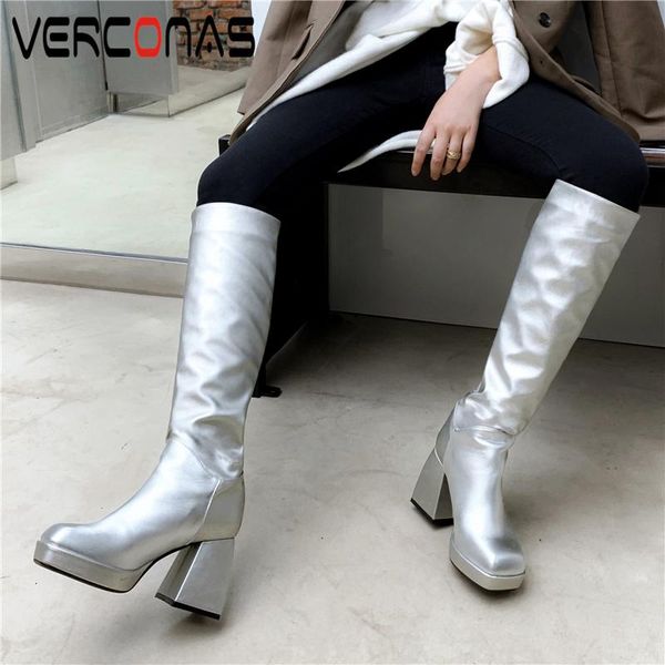 boots verconas brand fashion concise women knee-high autumn winter warm genuine leather square toe high heels woman, Black
boots verconas brand fashion concise women knee-high autumn winter warm genuine leather square toe high heels woman, Black