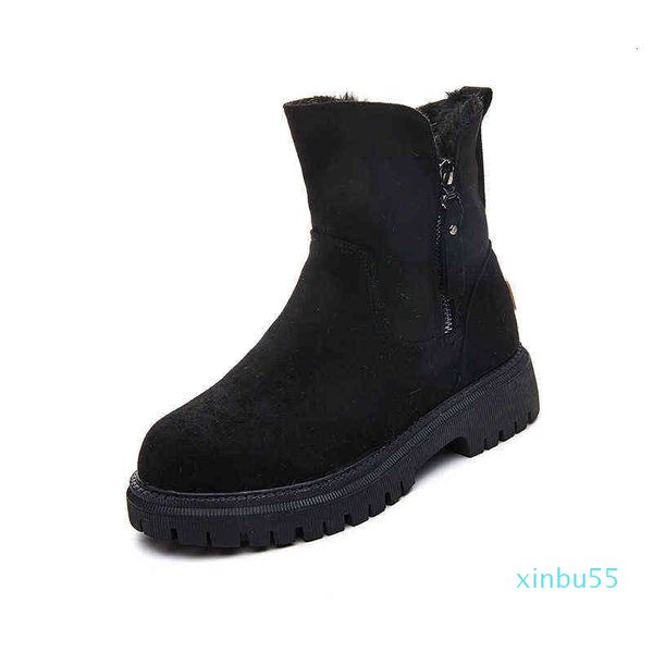 snow boots women's winter plush thickened warm non slip cotton shoes side zipper short tube, Black
snow boots women's winter plush thickened warm non slip cotton shoes side zipper short tube, Black