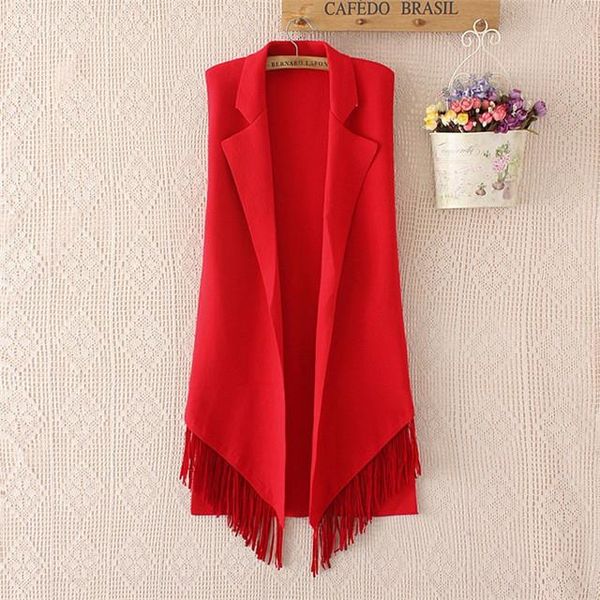women's vests womens vest sleeveless jacket coat waistcoat fashion long fringed tassel knitting cardigan female autumn outwear gilet, Black;white
women's vests womens vest sleeveless jacket coat waistcoat fashion long fringed tassel knitting cardigan female autumn outwear gilet, Black;white