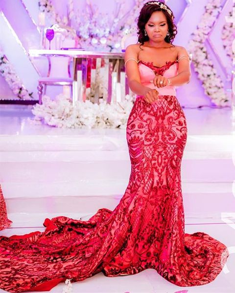 2021 plus size arabic aso ebi red sparkly mermaid prom dresses beaded lace vintage evening formal party second reception gowns zj255, Black
2021 plus size arabic aso ebi red sparkly mermaid prom dresses beaded lace vintage evening formal party second reception gowns zj255, Black
