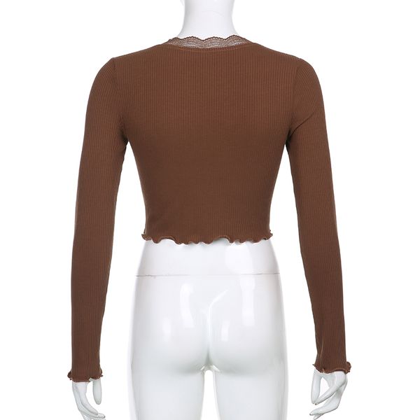 allneon e-girl sweet deep v-neck lace trim crop y2k fashion slit hem long sleeve brown t-shirts vintage 90s aesthetics top, White
allneon e-girl sweet deep v-neck lace trim crop y2k fashion slit hem long sleeve brown t-shirts vintage 90s aesthetics top, White