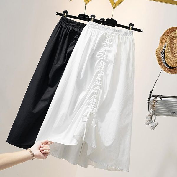 skirts black,white chic summer large size women solid color drawstring long plus l-4xl
skirts black,white chic summer large size women solid color drawstring long plus l-4xl
