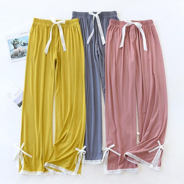 spring and summer female modal pants lady nylon lace elastic loose pajama soft trousers home cloth women's sleepwear, Black;red
spring and summer female modal pants lady nylon lace elastic loose pajama soft trousers home cloth women's sleepwear, Black;red