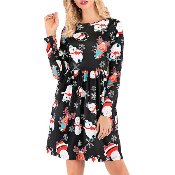 autumn and winter long-sleeved printed christmas dress plus size women's clothing, Black;gray
autumn and winter long-sleeved printed christmas dress plus size women's clothing, Black;gray