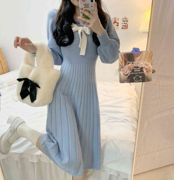 dresses french slim knitted women 2021 spring long sleeve kawaii one piece korean bow elegant sweater vintage dress ladies, Black;gray
dresses french slim knitted women 2021 spring long sleeve kawaii one piece korean bow elegant sweater vintage dress ladies, Black;gray