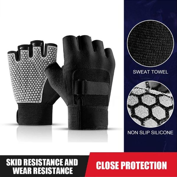 half finger gloves cycling weight lifting anti-slip outdoor sport hand protector biking portable dustproof parts, Black
half finger gloves cycling weight lifting anti-slip outdoor sport hand protector biking portable dustproof parts, Black