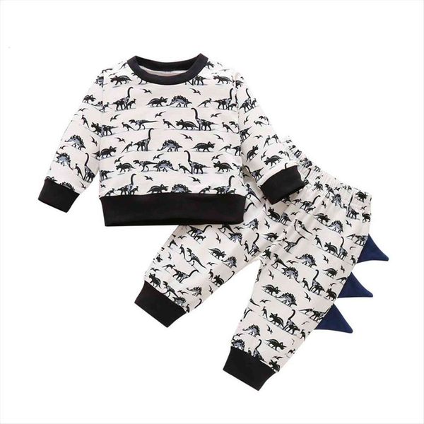 1 4years baby dinosaur print clothes set long sleeve o neck elastic waist pants for spring, White
1 4years baby dinosaur print clothes set long sleeve o neck elastic waist pants for spring, White