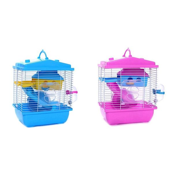 2x pet cage hamster cottage with transparent skylight double layer house for golden blue & pink small animal supplies
2x pet cage hamster cottage with transparent skylight double layer house for golden blue & pink small animal supplies