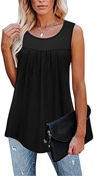 women's t-shirt women black t-shirts sleeveelss summer casual high street o-neck tee female large size loose 2xl solid color top, White
women's t-shirt women black t-shirts sleeveelss summer casual high street o-neck tee female large size loose 2xl solid color top, White
