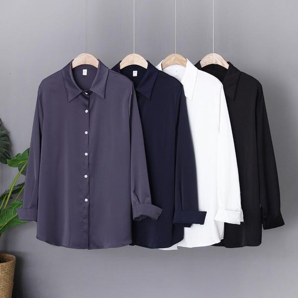 women's blouses & shirts shirt plus size satinpure color temperament lapel long sleeve loose fit fashion tide spring pbf0, White
women's blouses & shirts shirt plus size satinpure color temperament lapel long sleeve loose fit fashion tide spring pbf0, White