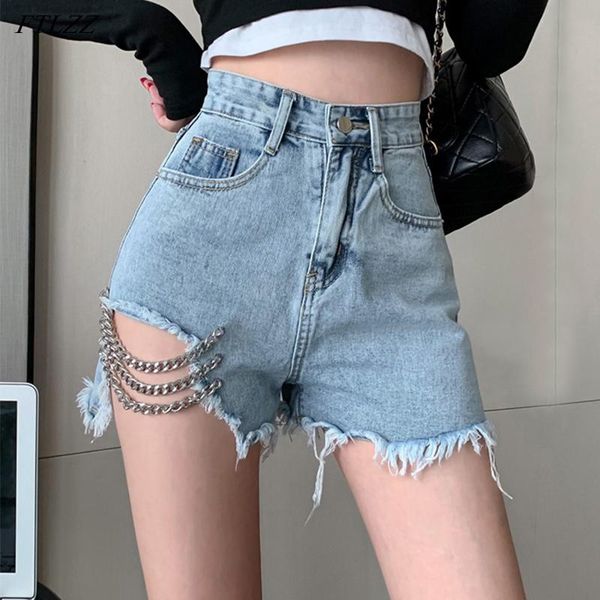women's jeans ftlzz summer women chain splicing denim shorts lady fashion casual wide leg pants solid color high waist loose a-line, Blue
women's jeans ftlzz summer women chain splicing denim shorts lady fashion casual wide leg pants solid color high waist loose a-line, Blue