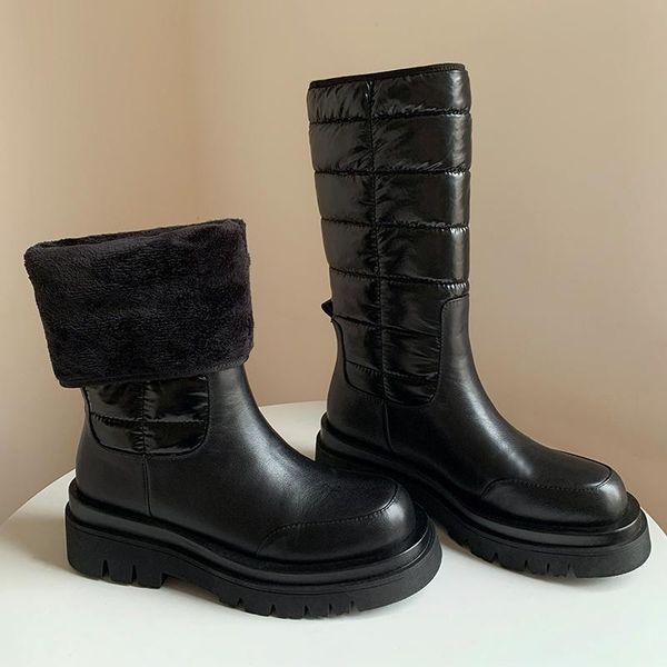 boots 2021 winter women's thick-soled waterproof platform down snow high-tube warm comfortable leather, Black
boots 2021 winter women's thick-soled waterproof platform down snow high-tube warm comfortable leather, Black