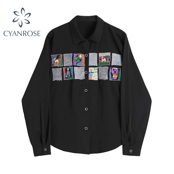 women blouses turn-down collar autumn shirts long sleeve loose casual black vintage harajuku female cardigan shirt 210515, White
women blouses turn-down collar autumn shirts long sleeve loose casual black vintage harajuku female cardigan shirt 210515, White